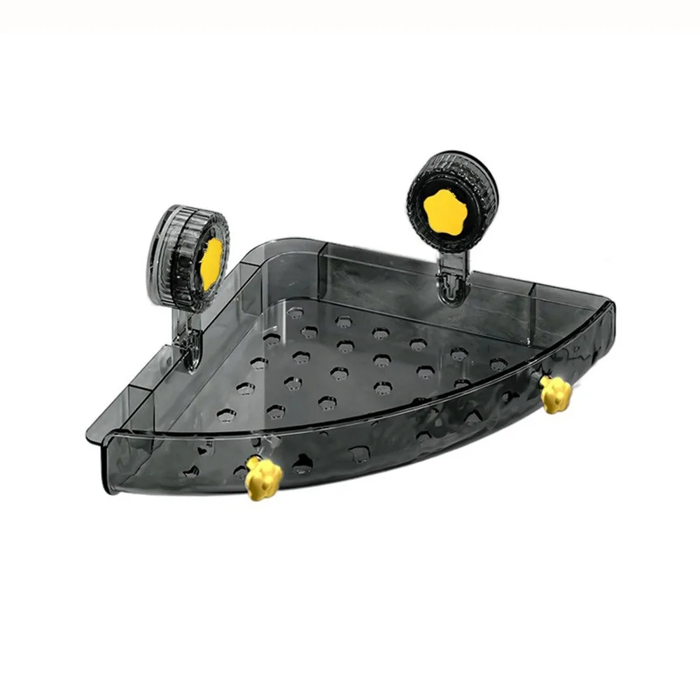 

Plastic Suction Cups Shower Shelves Punch Free Rectangular/Triangular Shower Shampoo Rack Draining Wall Mounted