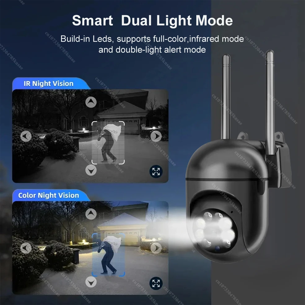 Imagem -04 - Câmera de Vigilância por Vídeo Ptz Wi-fi ip Detecção Humana Rastreamento Automático Visão Nocturna ao ar Livre Impermeável 2.4g