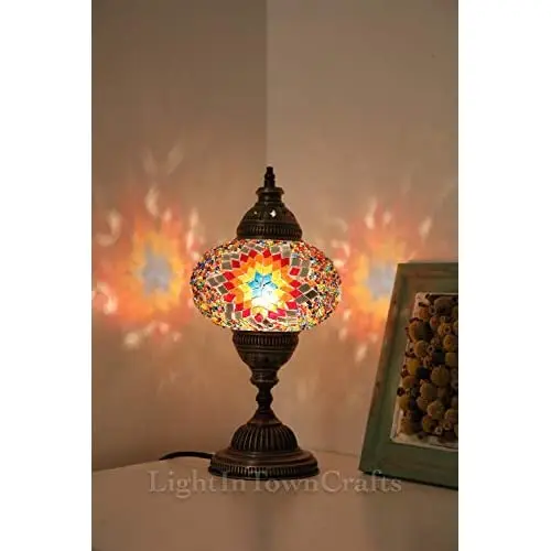 2021 Table Lamp English Tiffany Moroccan Mosaic Lantern Night Art Decor Lamp Unique Gift Lampshade Customize Home Fixture 1 Big