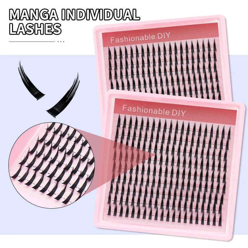 DINGSEN 9 Reihen DIY Einzelne Cluster-Wimpern Natürliche Wimpern Make-up-Tools Manga Cluster-Wimpern Mega Spiky Wimpernverlängerung – Detail 4