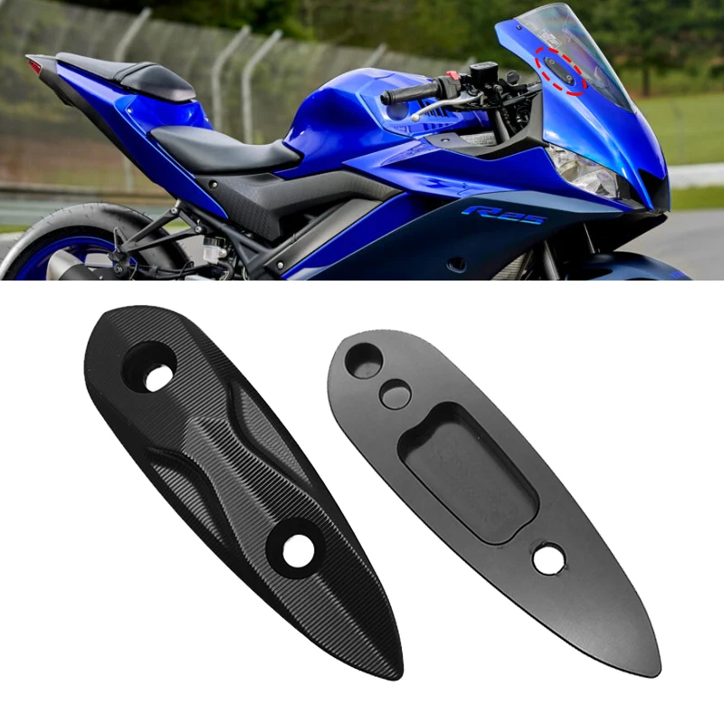 Para YAMAHA YZF R3 R25 2013 2014-2022 2020 2021 R15 V3, Cubierta de Aluminio para Espejo Retrovisor de Motocicleta, Eliminadores de Espejo
