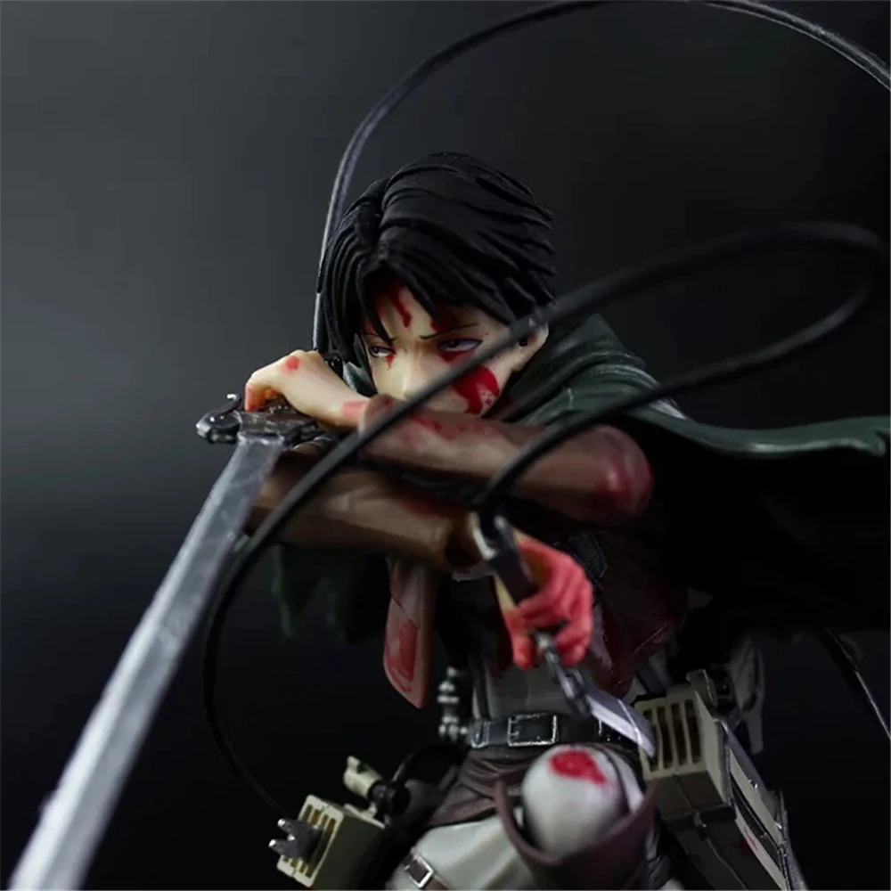 Figura de anime Attack on Titan Levi Ackerman Batalha Danificada Ver. Coleção de bonecos de ação em PVC modelo brinquedos boneca coleção presentes