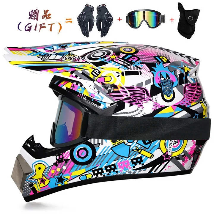 

Unisex Off-Road Helmet for Rally, Go-Kart, Beach Buggy & Mountain Downhill Riding – Includes Protective Gloves & Goggles