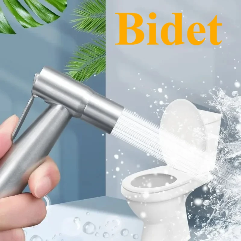 

Handheld Bidet Sprayer Sets Stainless Steel Spray Gun Shower Handheld Toilet Bidet Faucet Sprayer Shower Nozzle Self Cleaning