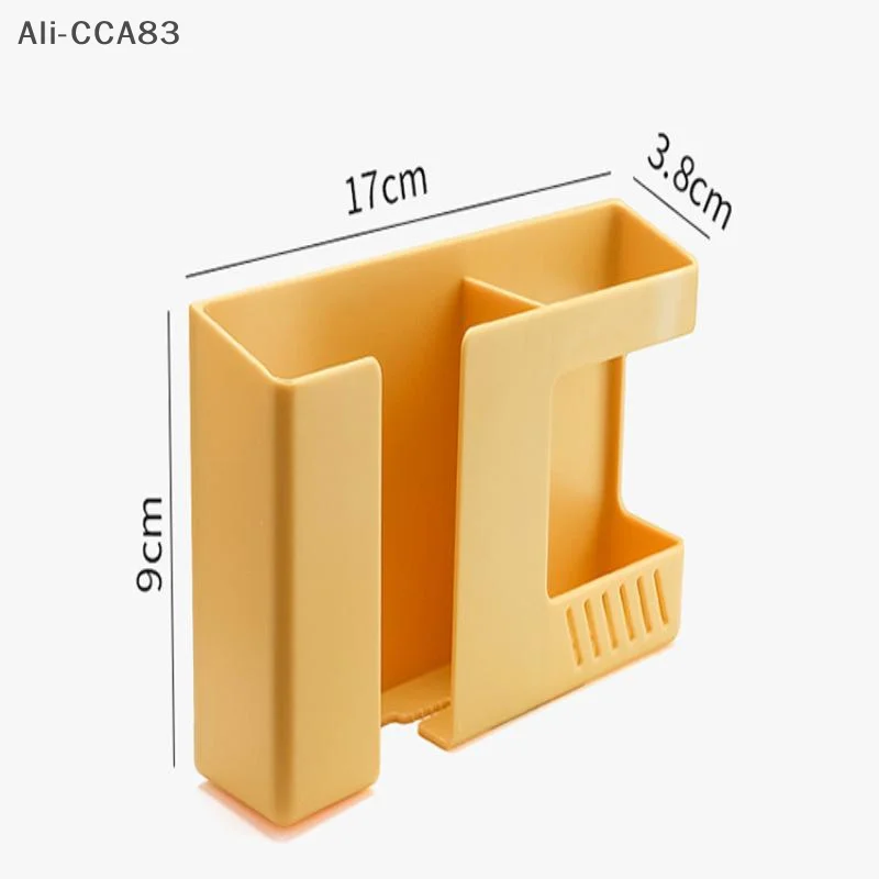 2025 1Pc Wall-Mounted ABS TV Remote Control Storage Box Punching-free Rack Mobile Phone Rack Yellow/Blue/red/white 17*9*3.7cm