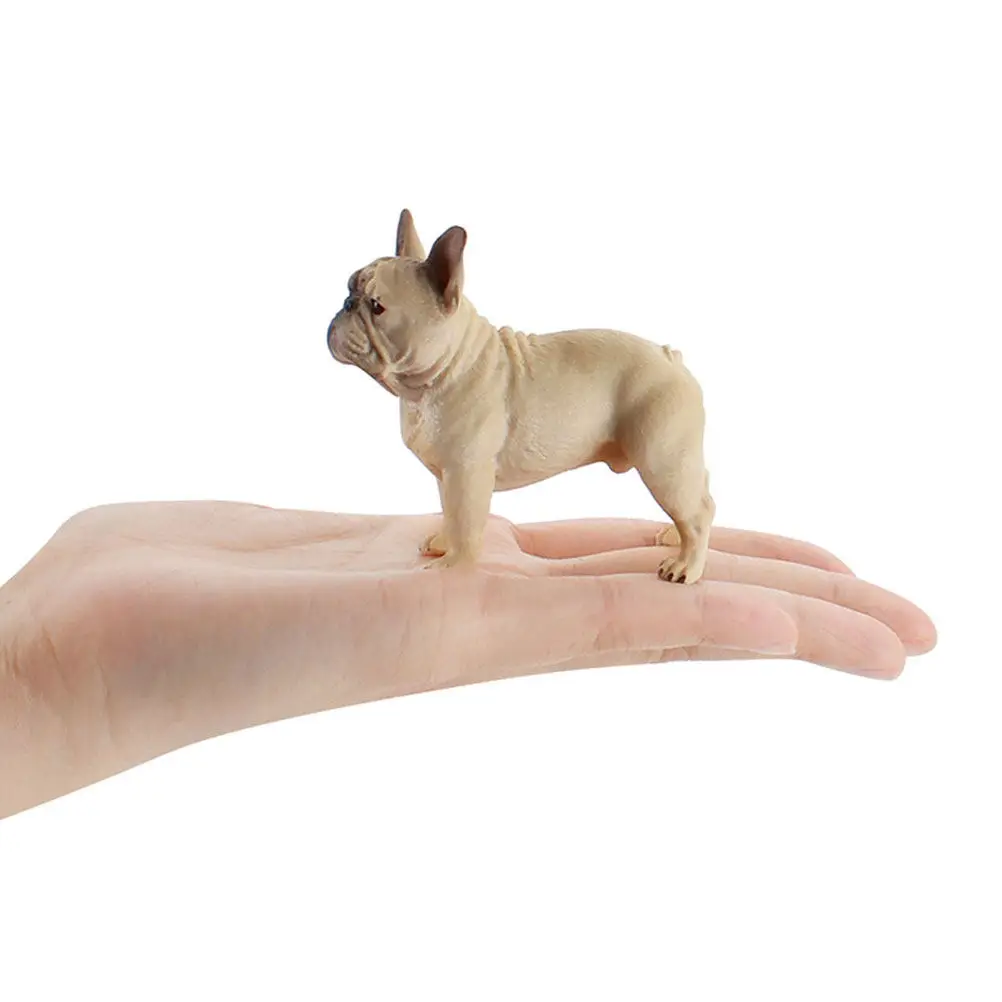 Lifelike Bull Terrier PVC Decor Statue – Light Yellow Animal Ornament for Home Desk Micro Bonsai Landscape