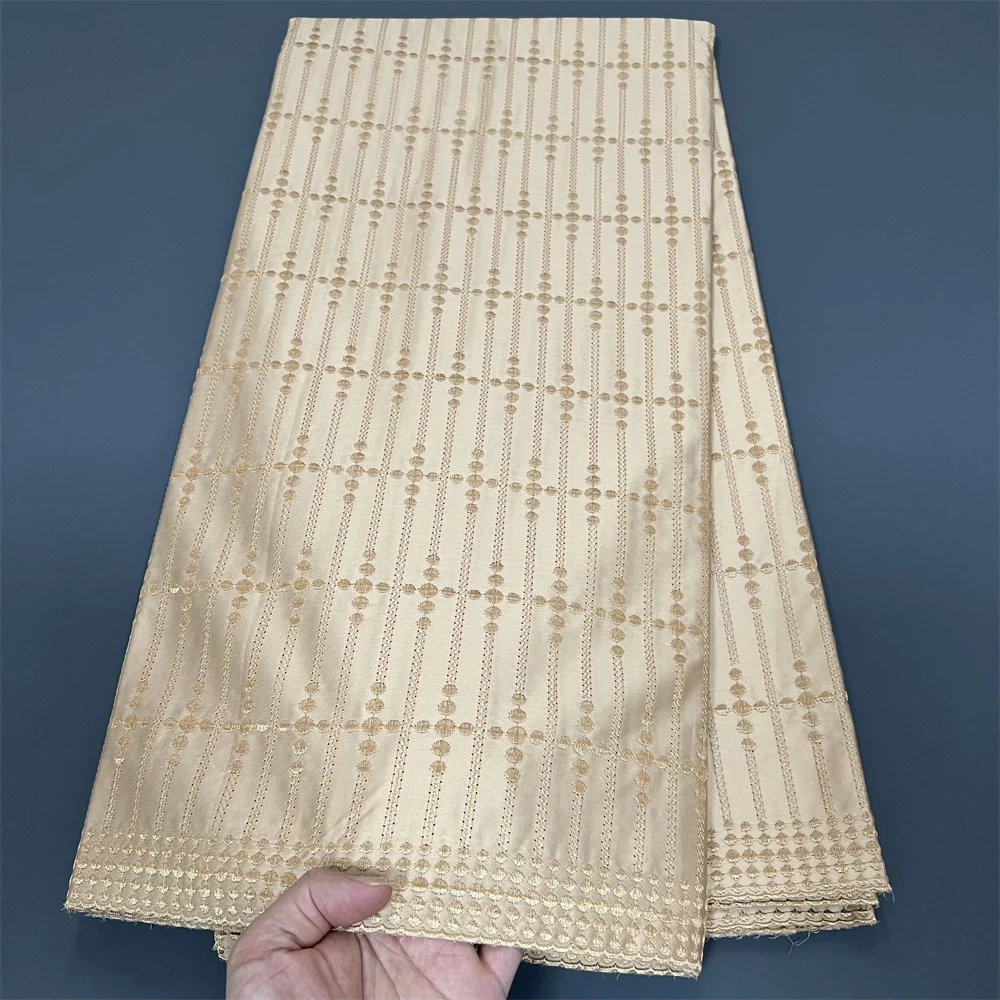 

2025 африканский нигерийский тюль, кружевная ткань для шитья платья, высокое качество, дамасский хлопок, чистая вышивка, свадебная вечеринка, hz1359 5 ярдов