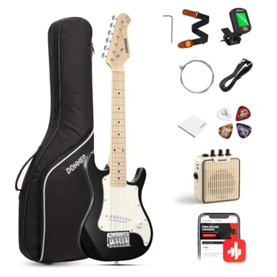 

30 Inch Electric Guitar Beginner Kits ST Style Mini Electric Guitar for Boys Girls with Amp 600D Bag Tuner Picks Cable Strap Ex