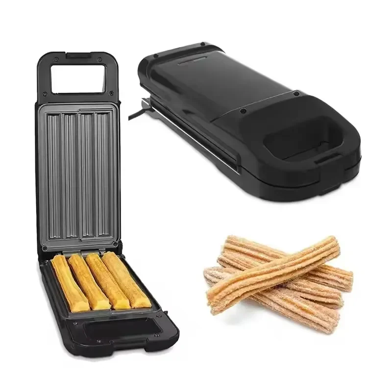 700W Fritters Maker Non-Stick Dessert Snack Machine Makes 4 Easy Clean Fresh Healthy Spanish Donuts Oil-Free Fried