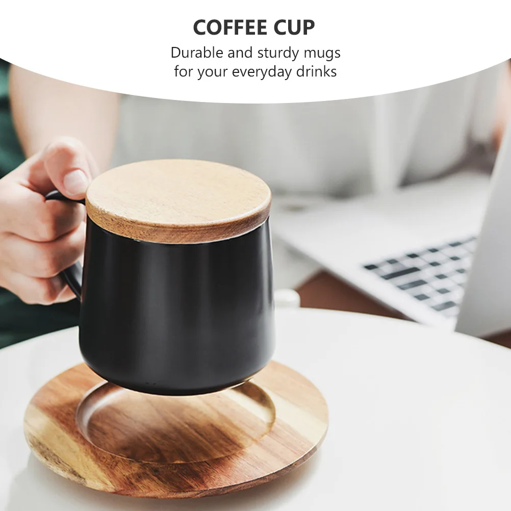 

1 Set Ceramic Coffee Cup With Lid Creative Design Heat Resistant Gift For Family Friends 12Oz 350Ml Simple Elegant Large