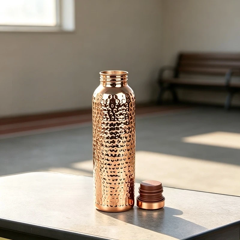 Ayurveda Copper Plated Water Bottle Single Wall Electroplated Cold Cup Cycling Sports Portable Women