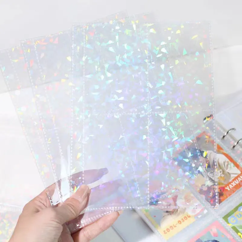 20PCS A5 Laser Star Card Album Photo Album Inner Page Postcard Storage Albums Loose Page Bag Binder Photocards Folder Sleeves