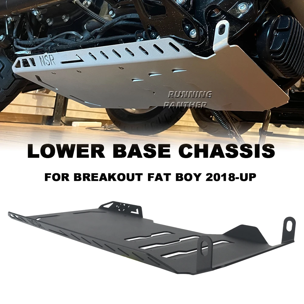 For Harley BREAKOUT FAT BOY 2018-2024 2023 Motorcycle Accessories Black Skid Plate Lower Engine Base Chassis Guard Protection