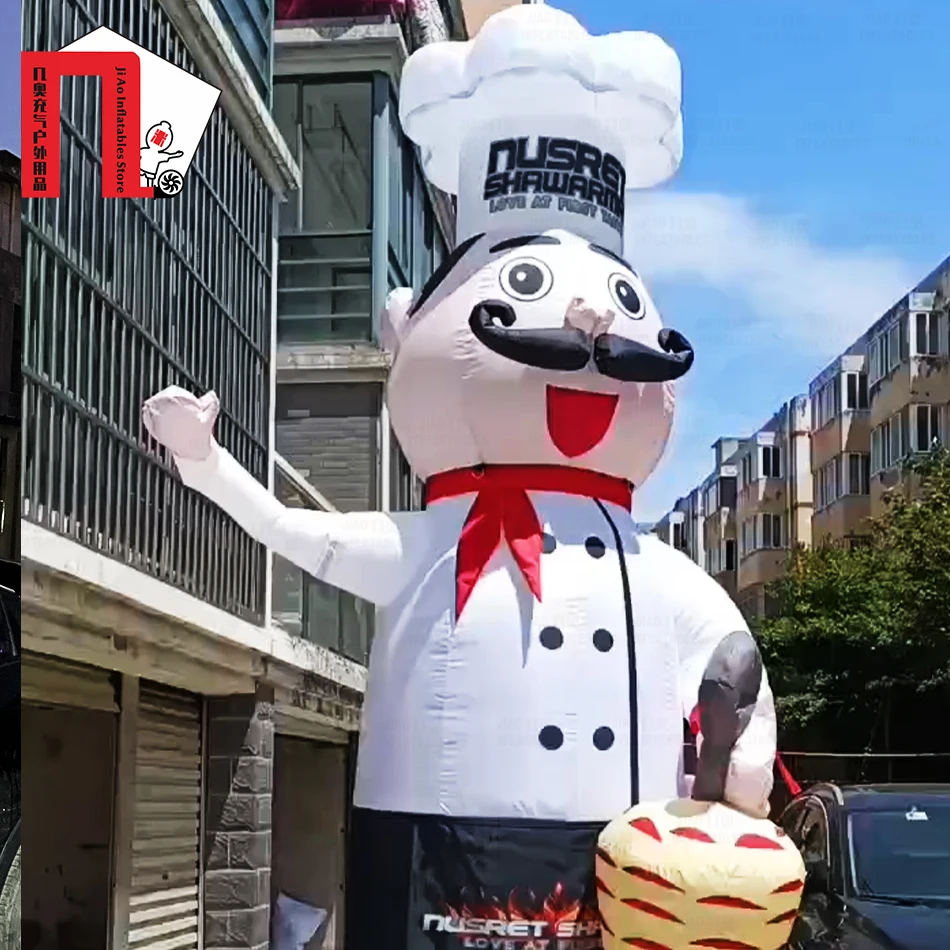 Inflatable Air Dancer Waving Hand Shawarma Food Chef Balloon Advertising Welcome Restaurants' Mascots Cook Burger Pizza Bus