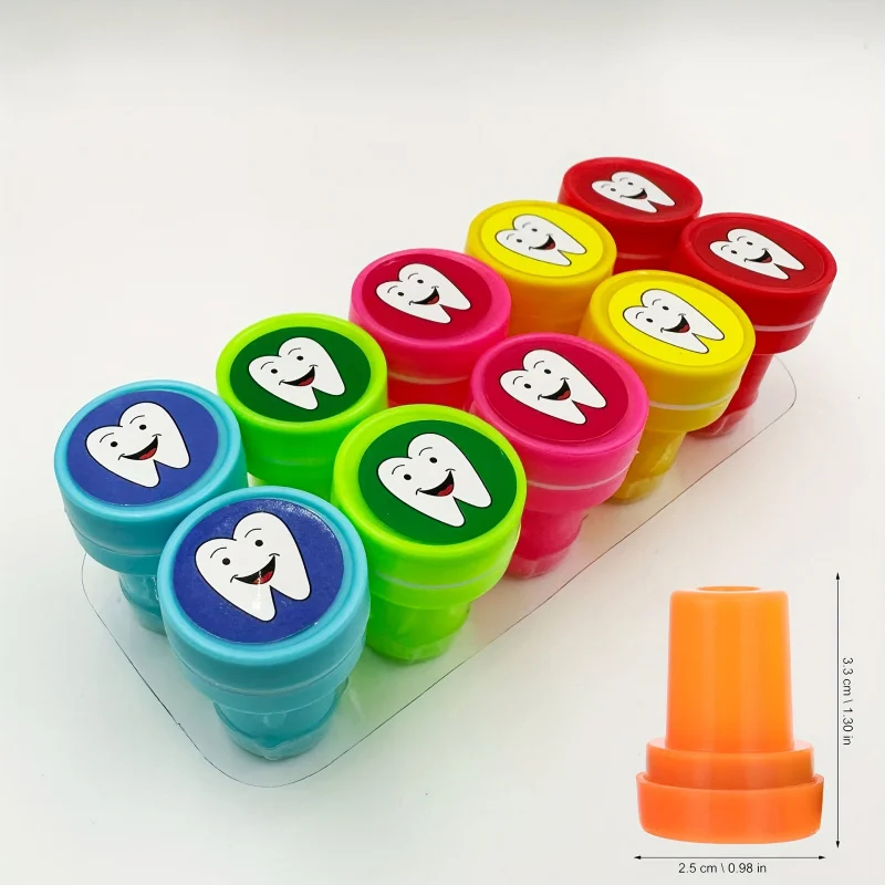 10/20 Pcs Fun Tooth Stamp Set Creative Art Classroom Incentive Stamps Teacher Gifts Back To School Supply Christmas Gifts School