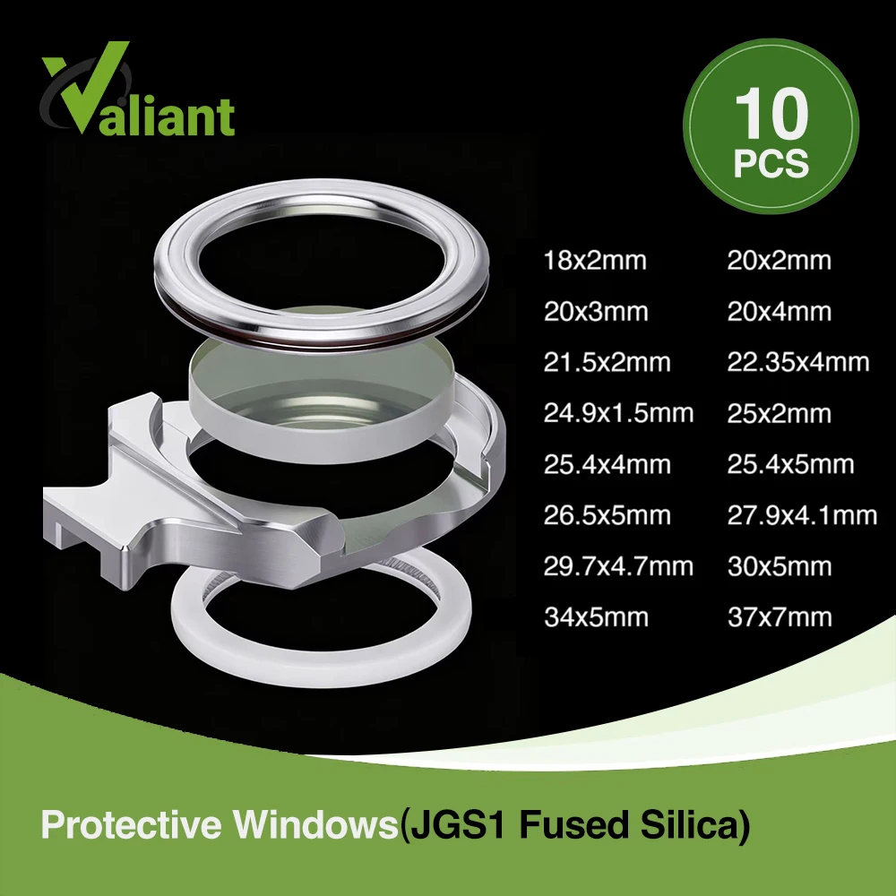 10Pcs Protective Windows Laser Protection Lens Quartz 30x5 Compatible Sizes 18/20/21.5/22.35 for Raytools WSX Cutting Machine