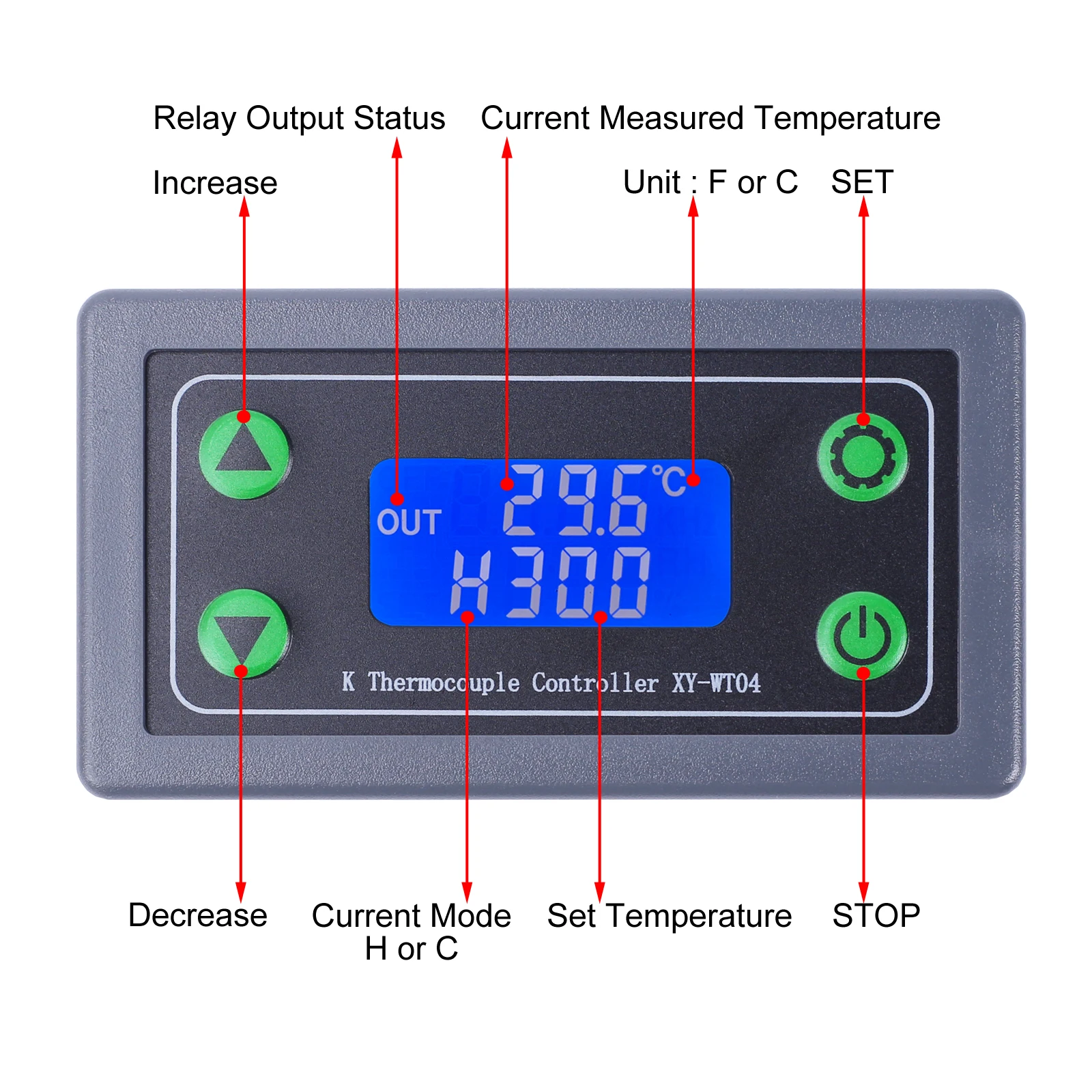 High Temperature Controller with Automatic Constant Temperature LCD Display Relay For Smart Home Industrial Control