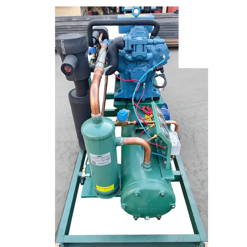 30HP Dual-stage Water Cooled Piston Compressor Unit Pump Motor Refrigeration Manifold Gauge Support for Cold Room