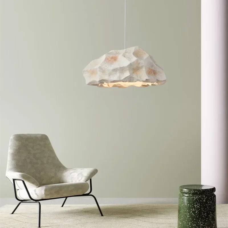 Projektantka lampa wisząca do restauracji sypialnia Wabi Sabi minimalistyczna żyrandole sufitowe LED kreatywna dekoracja do domu oprawy oświetlenie wiszące barowego