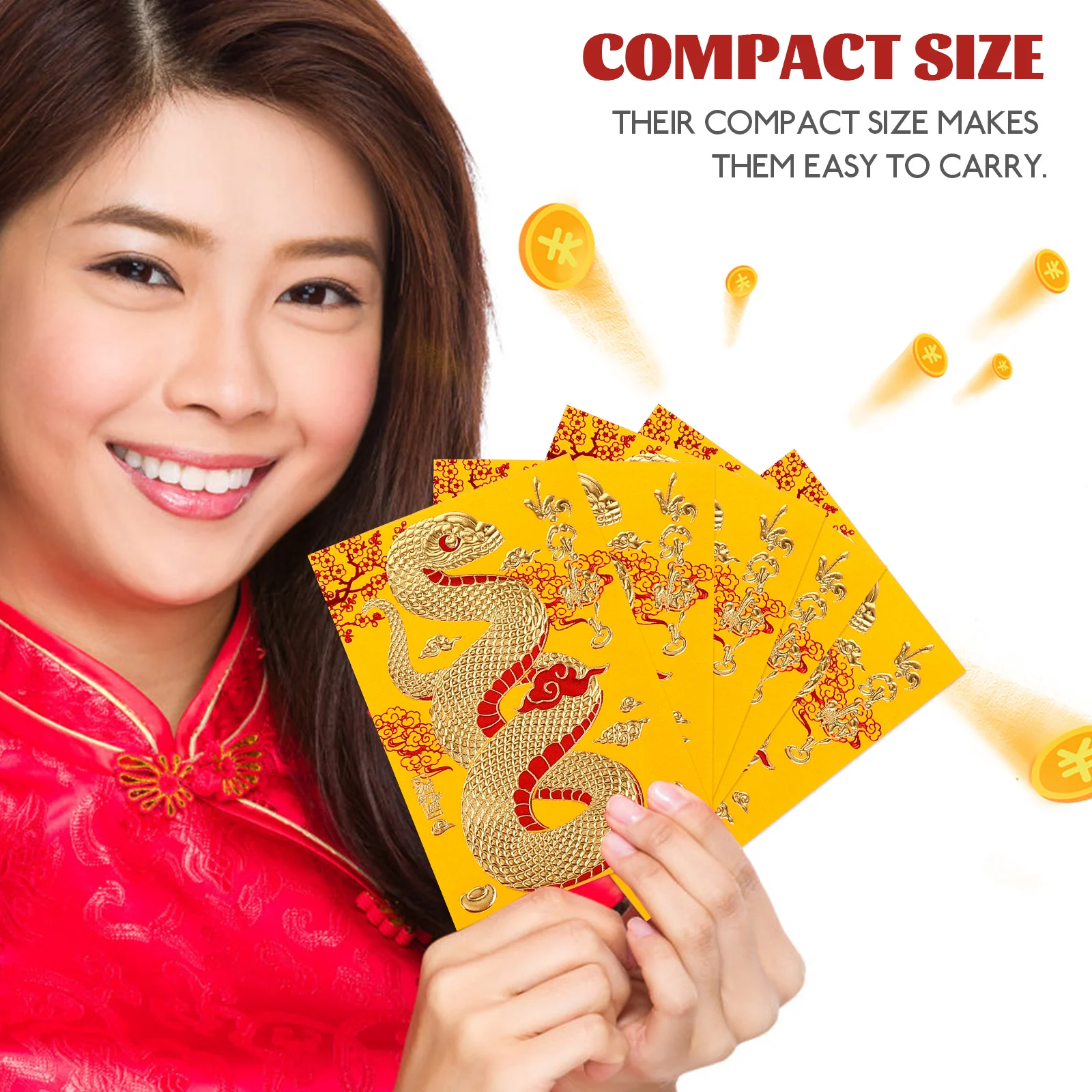 18 Pcs Year of The Snake Spring Festival Red Envelope Vietnamese New Pocket Money Envelopes Wallet Paper Gift