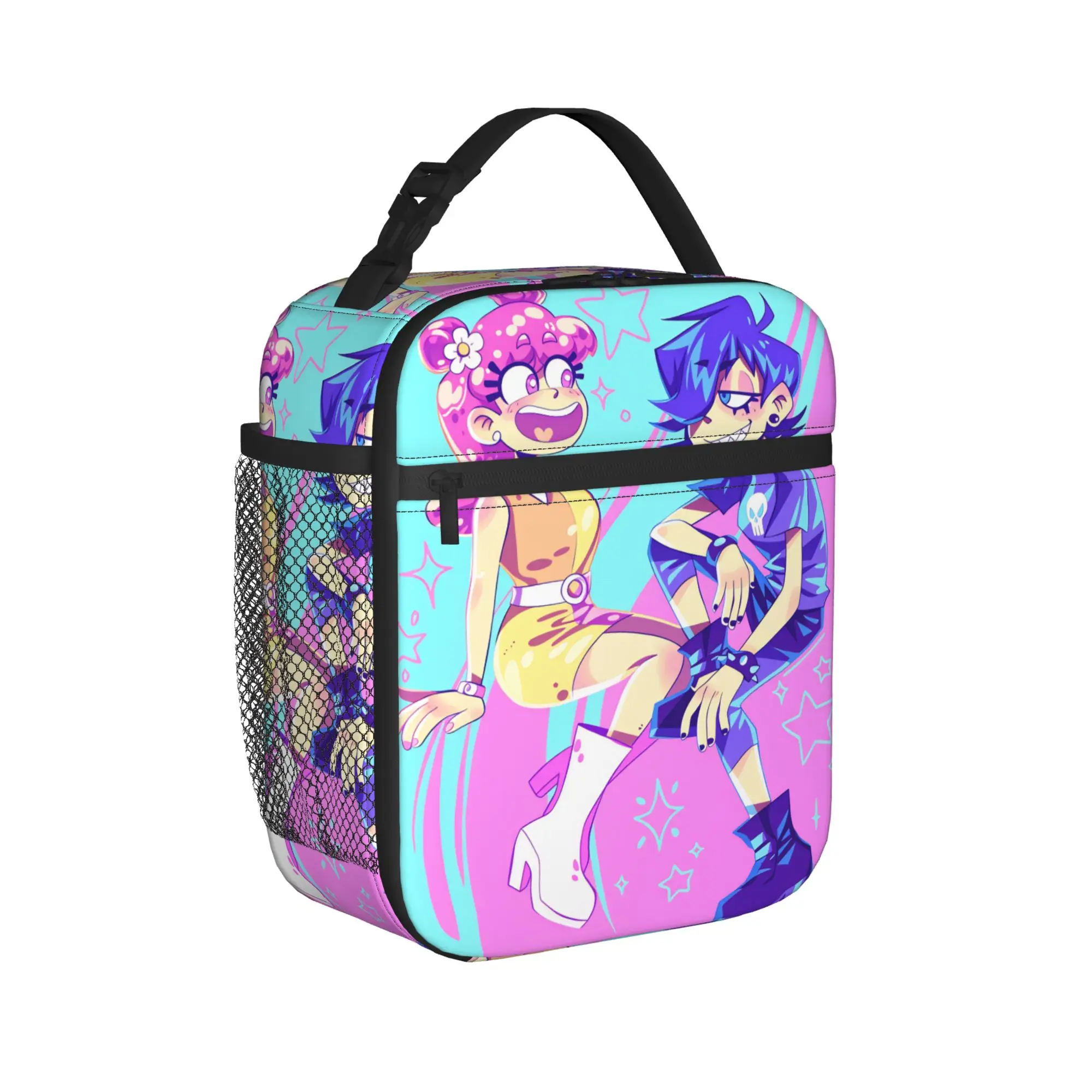 Hi Hi Puffy AmiYumi Lunch Bag For Child  Print Lunch Box Casual School Cooler Bag Portable Insulated Oxford Thermal Lunch Bags