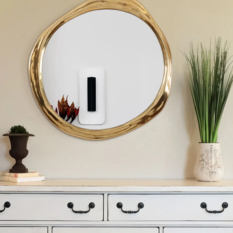 Customized Nordic high-end designer makeup mirror, circular bathroom mirror, American DIY oil painting mirror, wall mounted deco