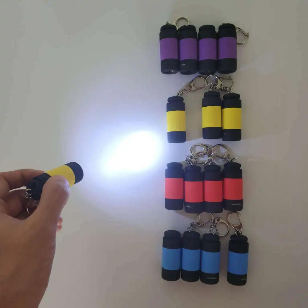 Led Mini Light USB Rechargeable Portable Flashlight Keychain Lamp Waterproof Light Hiking Camping Flashlights