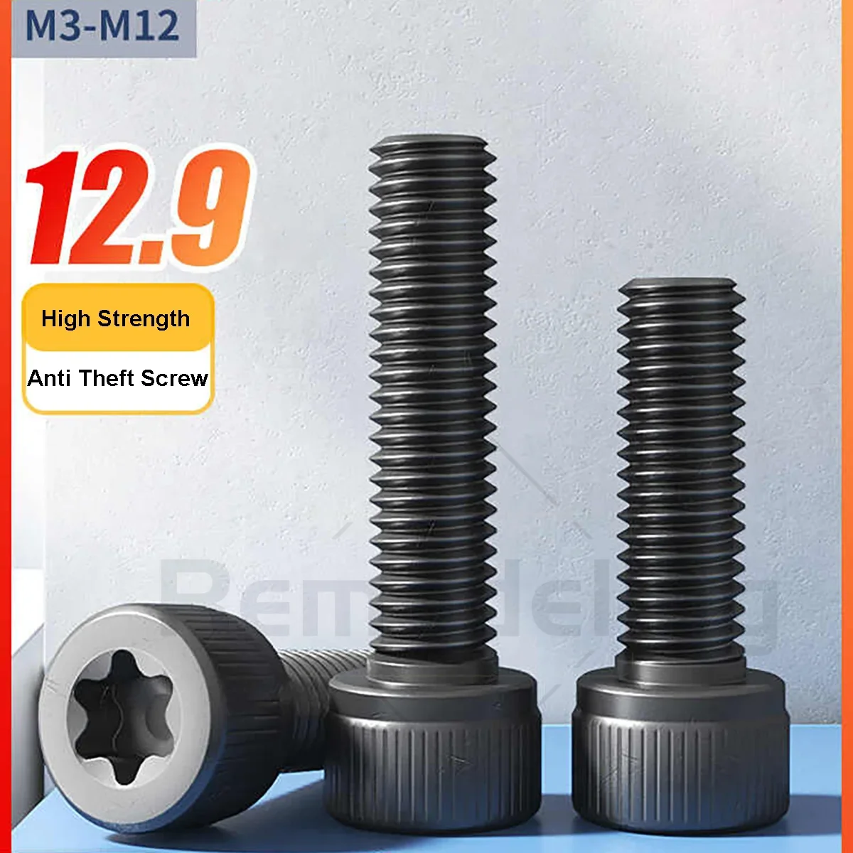 1-10Pcs M3 M4 M5 M6 M8 M10 M12 Black Grade 12.9 Carbon Steel Six-Lobe Torx Cap Head Screws Anti-theft Security Bolt