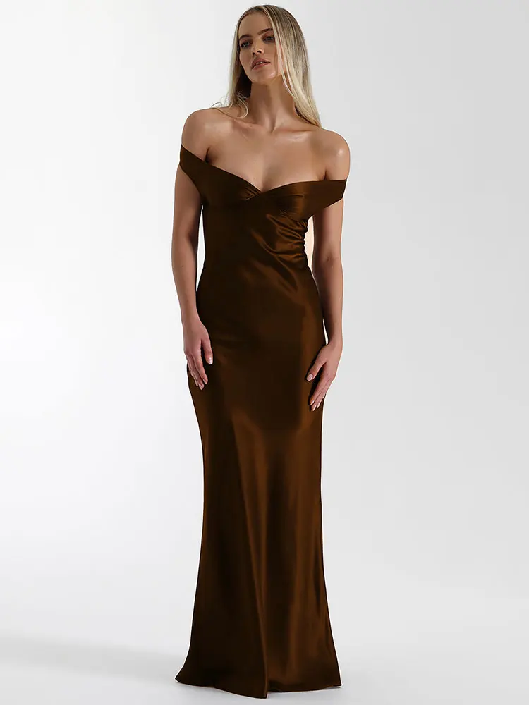 GACVGA エレガントなサテンバックレスマキシドレス女性のための 2025 夏の新セクシーなガウンクラブパーティーイブニングロングドレス