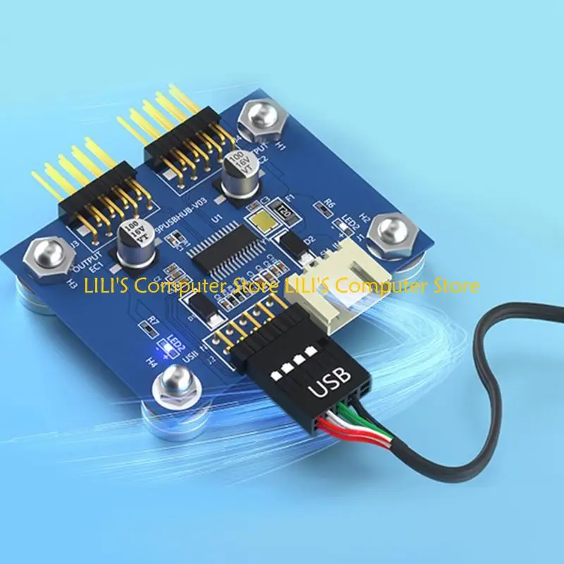 A52B Double USB 2.0 컬러 팬 무선 장치 용 어댑터 드라이버가 필요하지 않습니다.