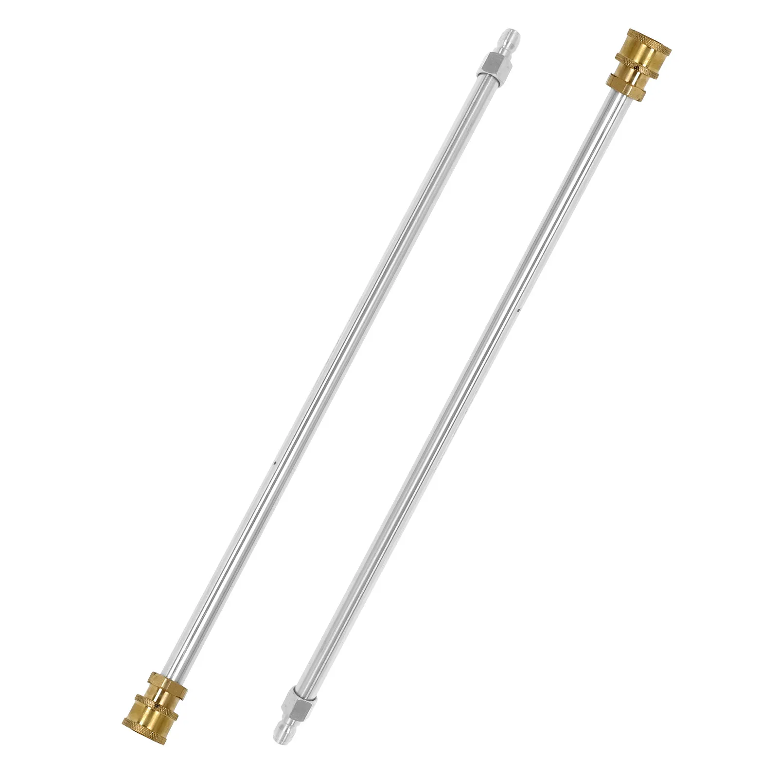 2pcs Pressure Washer Extension Rod Stainless Steel Telescoping Wand High Pressure Cleaning Attachment Accessories