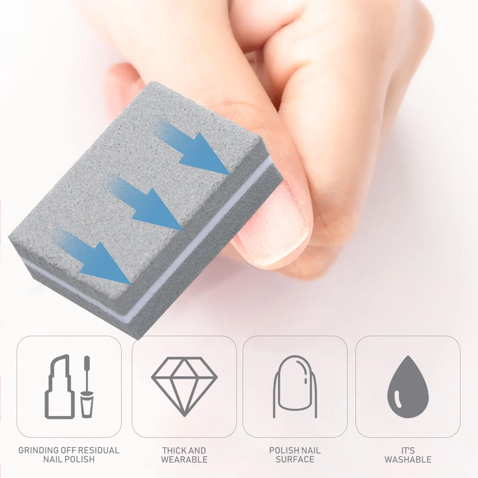 

50pcs Nail Sponge File Block Polisher Manicure Tools Acrylic Nails Shaping Filing Suitable Home Salon Portable