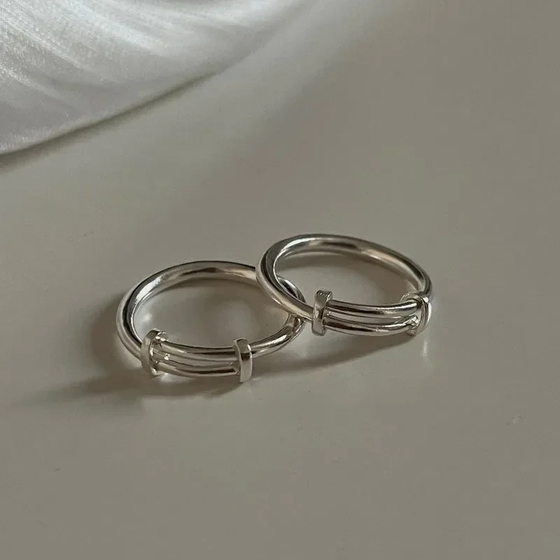 Aperture Push Pull Couple Ring Pair Adjustable Open Rings For Men And Women Korean Version Fashionable Versatile Plain Ring