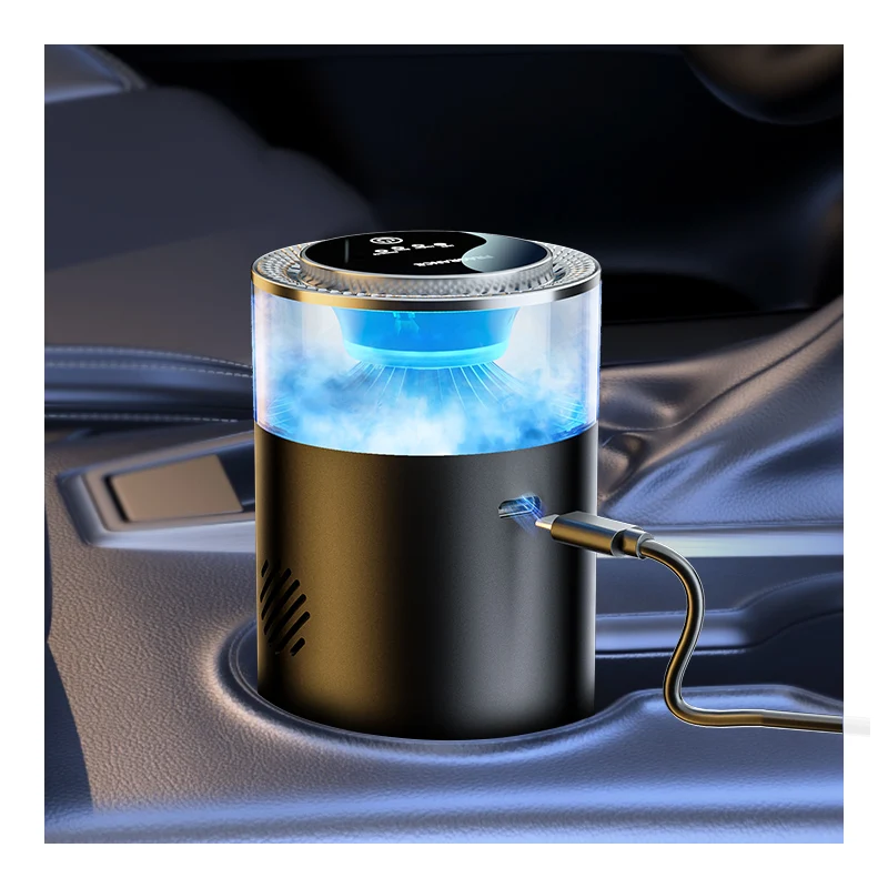 Smart Car Fragrance Diffuser Rechargeable Air Diffuser Auto Air Freshener Cloud Mist With RGB Light Car Interior Deodorizer