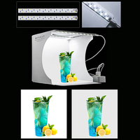 20CM Mini 2/6 Color Backdrops LED Panels Folding Portable 550LM Light Photo Lighting Studio Shooting Tent Box