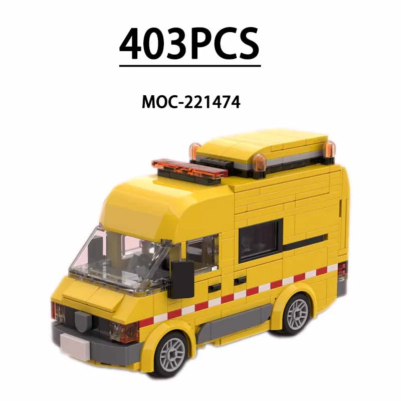 

MOC-221474 Большой гоночный эскорт с 8 слотами, 403 шт., модель скорой помощи, детский подарок на день рождения, рождественская игрушка в подарок