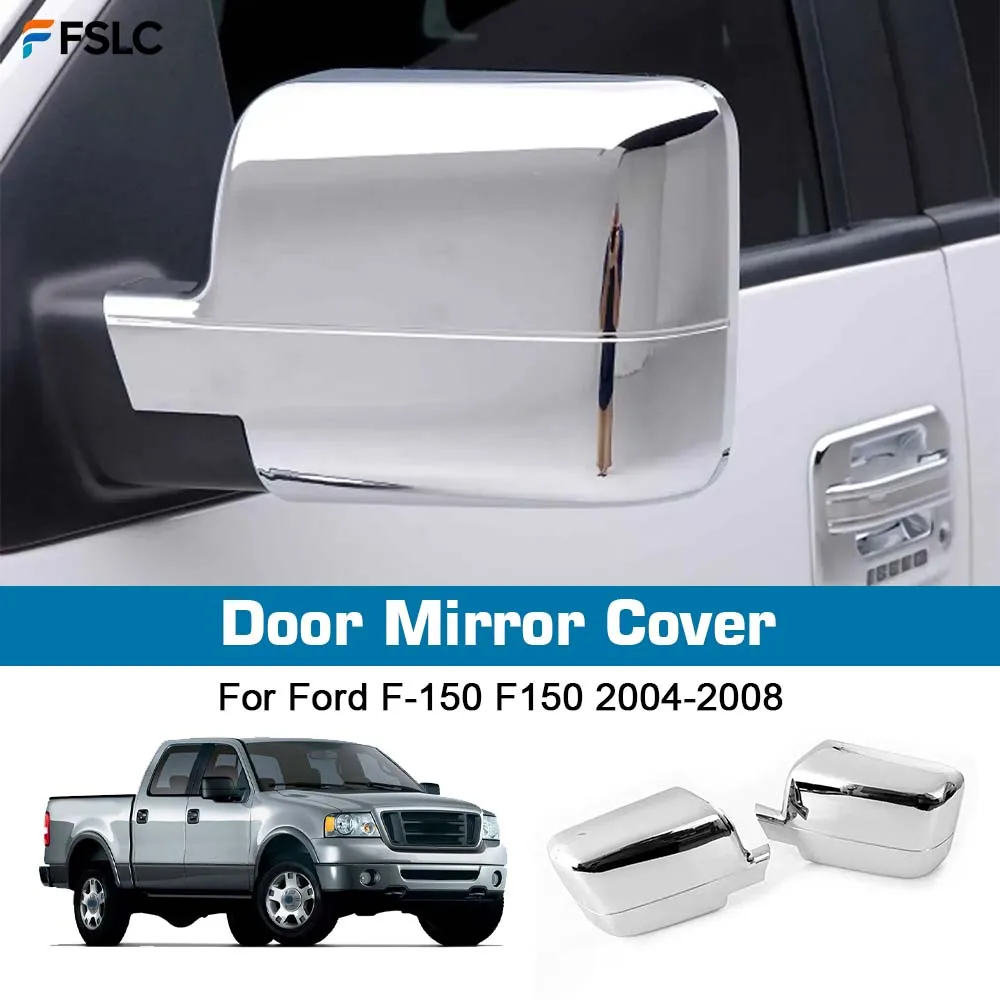 

⭐Genuine⭐ Protective Cover Chrome Silver Door Mirror Cover For Ford F-150 F150 2004-2008 Car Rearview Accessories
