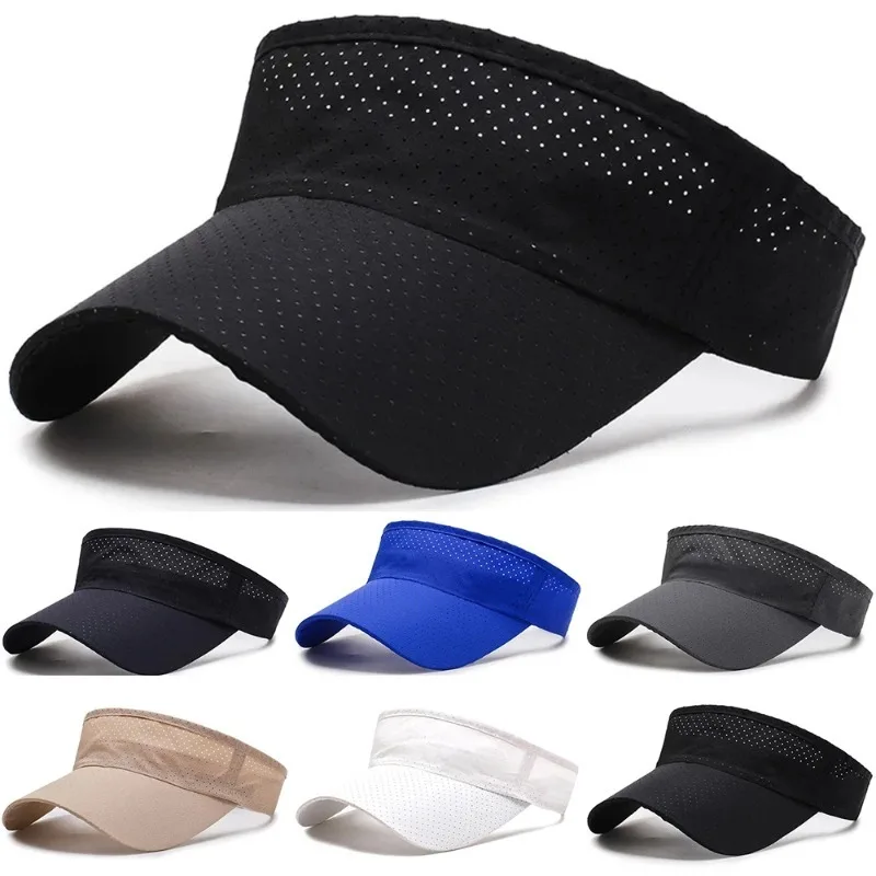 

Summer Sunshade Empty Top Hat for Men Women Adjustable Breathable Quick-drying Sports Hat Tennis Running Headband Cap Headwear