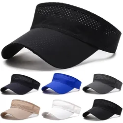 Summer Sunshade Empty Top Hat for Men Women Adjustable Breathable Quick-drying Sports Hat Tennis Running Headband Cap Headwear