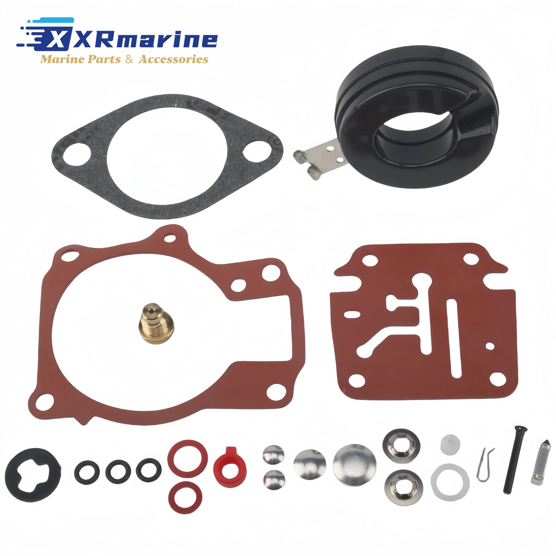 3 Sets 0396701 Carburetor Repair Kit with Float Fits for OMC Johnson Evinrude 9.9 to 75 HP Outboard Motors 392061 398729 0777717