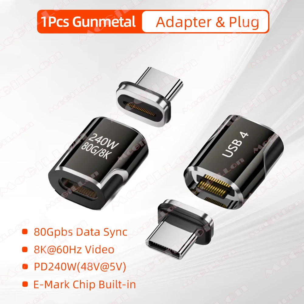 240W USB4.0 80Gbps Thunderbolt5 Magnetisches Typ-C OTG USB C zu USB-C Schnelllade-Magnetkonverterkabel 8K@60Hz USB Typ C-Adapter