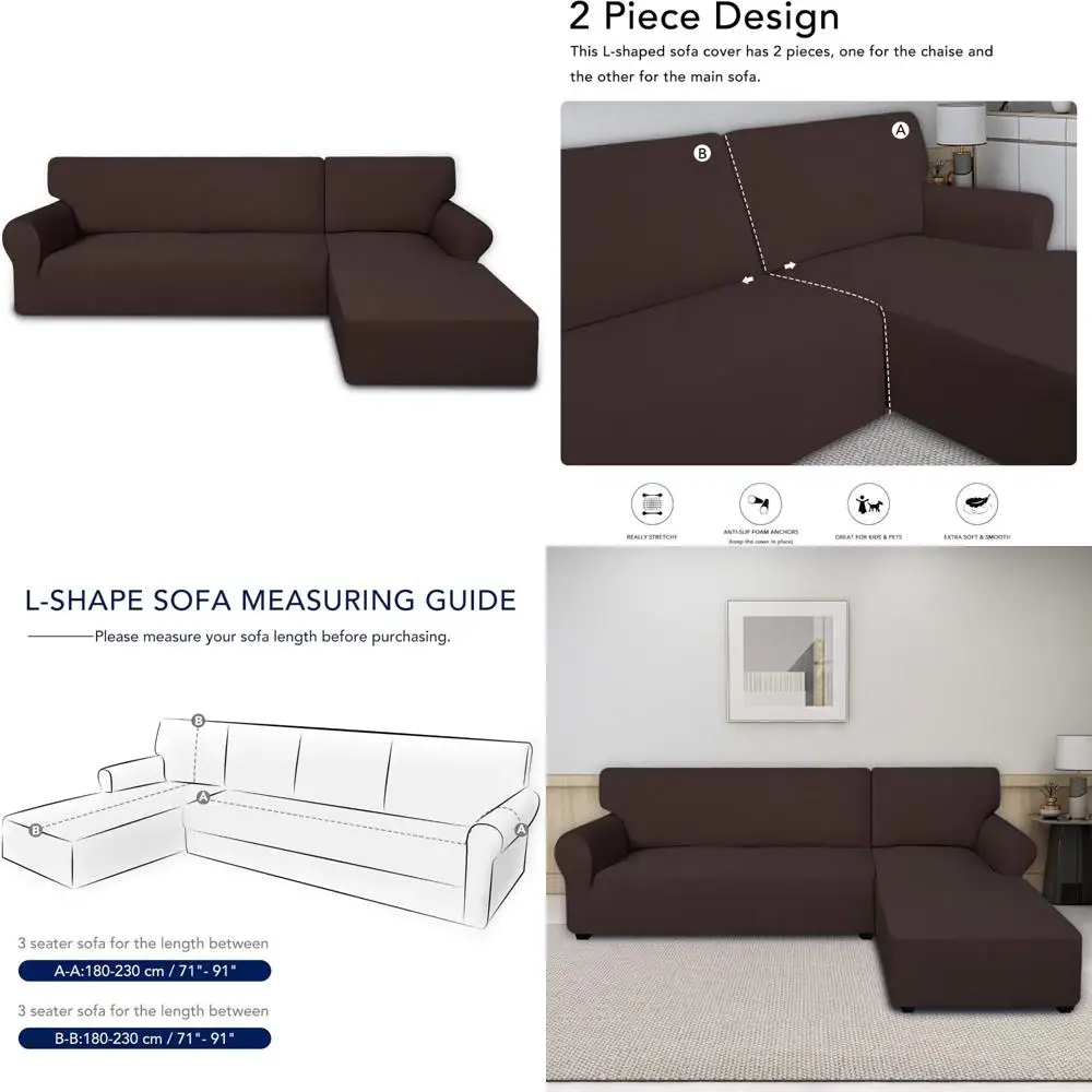 

Эластичные секционные чехлы для диванов — нескользящие чехлы для диванов из спандекса с эластичной основой для L-образных диванов