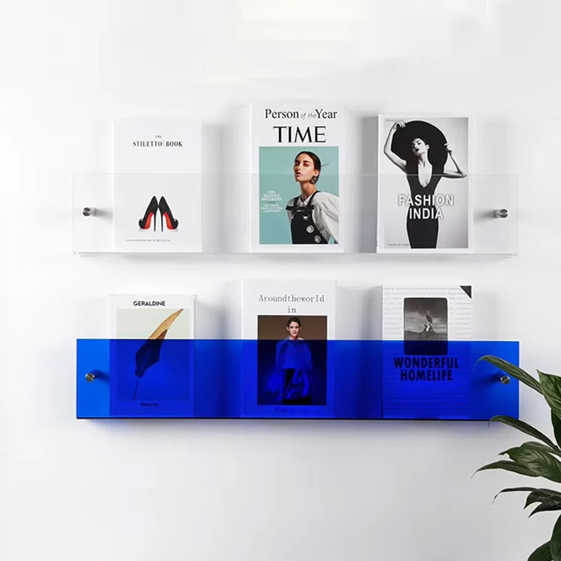 Acrylic Magazine Holder Brochure Holder,Record Holder Magazine Rack,Hanging Bookshelf Literature Storage Stand for Home, Office