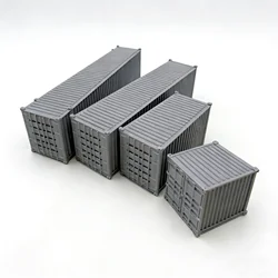 2pcs/bag 1:87 HO Scale 20ft/10ft Shipping Container 20' Cargo Container Model 20 Feet Freight Car For Train Railway Scene