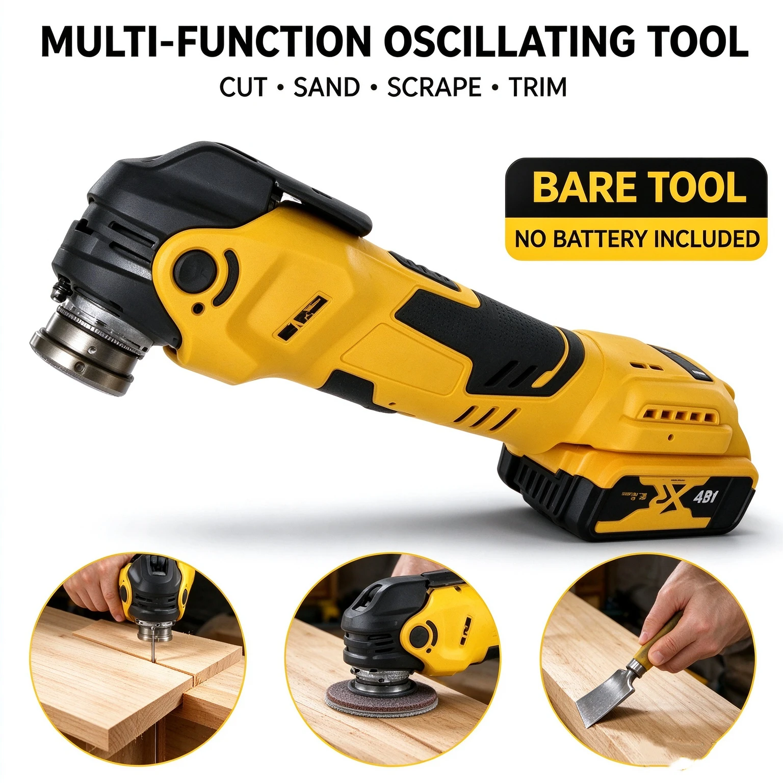 Brushless Oscillating Multi Tool Cordless Multi Function Saw Trimmer Shovel Cutting Tool Fit 20V Battery For Woodworking Renovat