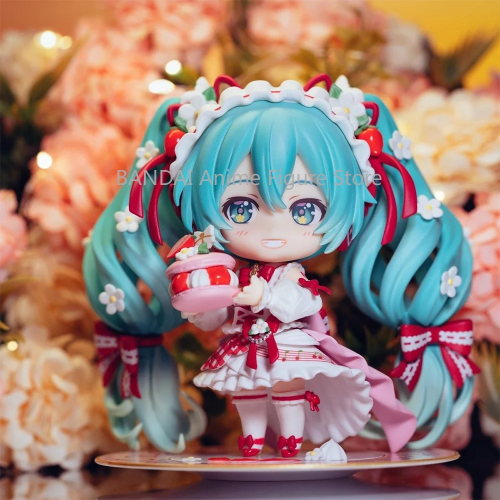 Kawaii Hatsune Miku Erdbeerkuchen Nendoroid-Figur mit Wechselgesichtern Anime-Modellpuppe Großartiges Geschenk für Ausstellung & Sammlung