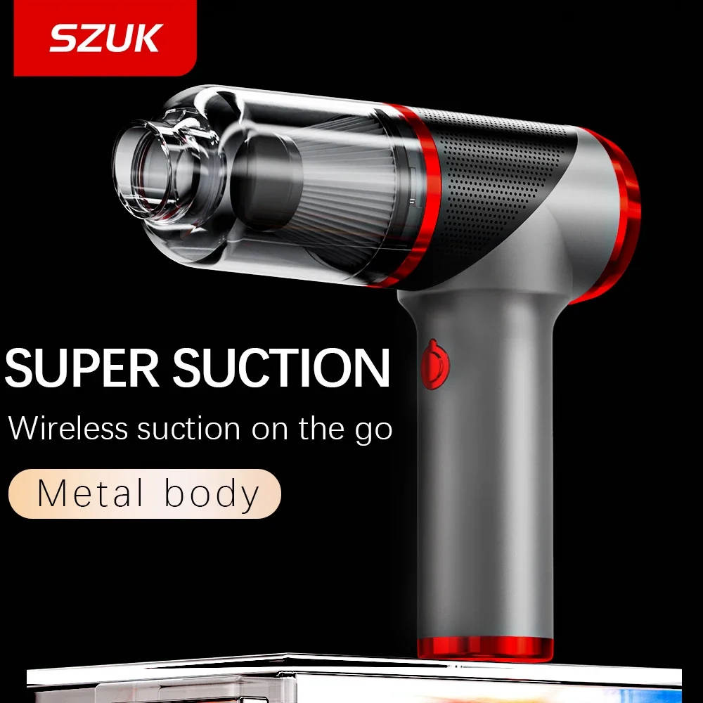 

SZUK Car Vacuum Cleaner Strong Suction Wireless Portable Cleaning Machine Powerful Handheld Vacuum Cleaner for Car Home Office