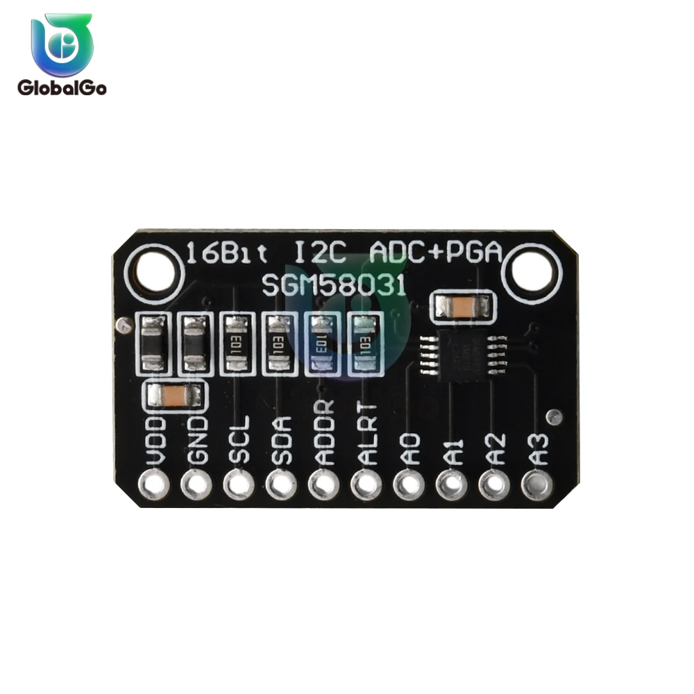 

SGM58031 16 Byte 4 Channel I2C IIC Analog-to-Digital ADC PGA Converter High Precision ADC Converter Development Board