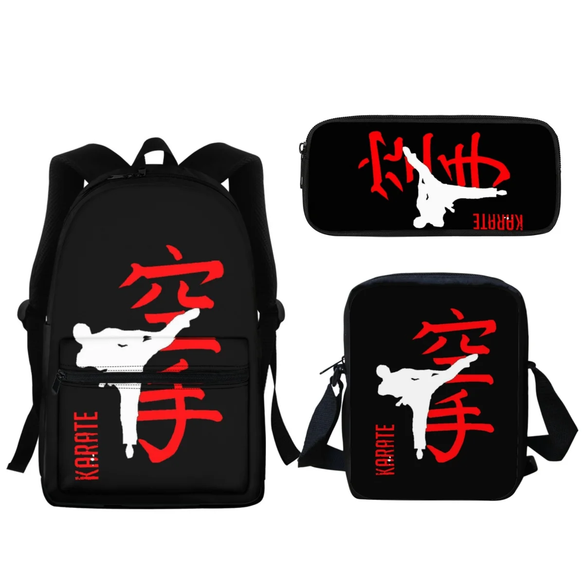 Mochila impressa com zíper para meninos e meninas adolescentes, judô karate taekwondo, bolsa escolar, presente de volta à escola, ferramenta de aprendizado, moda