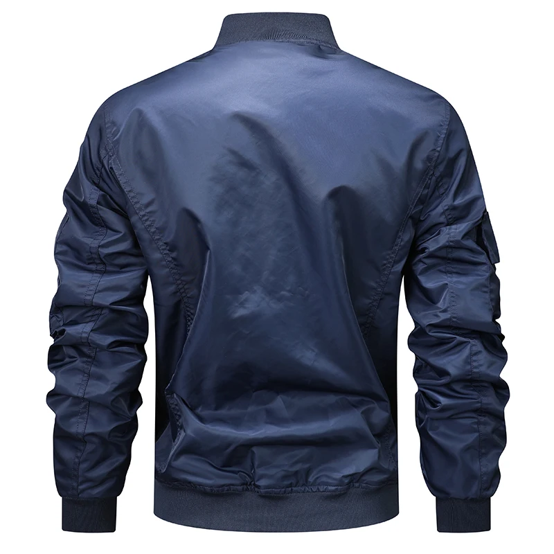 Spring And Autumn New Men's Jacket Solid Color Multi-Pocket Zipper Jacket Fashion Simple Casual Versatile Mening's Clothing